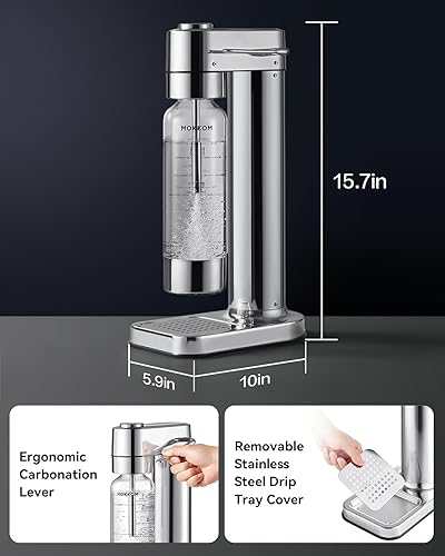 Miniatura 2 de MOKKOM Máquina de transmisión de soda para carbonatación con botella de carbonatación de 1L