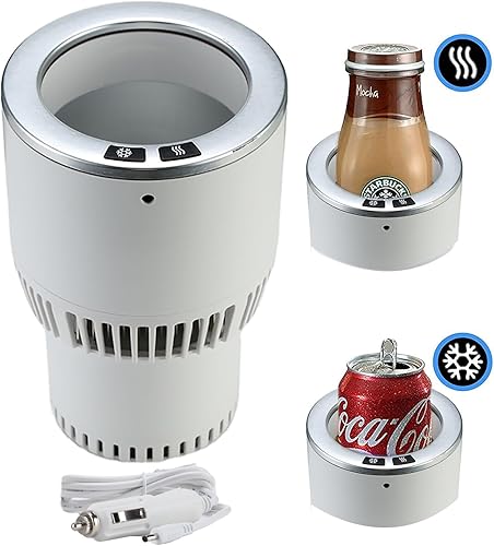 Miniatura 2 de Portavasos calentador de café enfriador de bebidas 2 en 1 camión en lata de regalo (blanco con plata 12V)