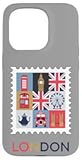 iPhone 15 Pro London Stamp with Iconic Landmarks - London Souvenir Case