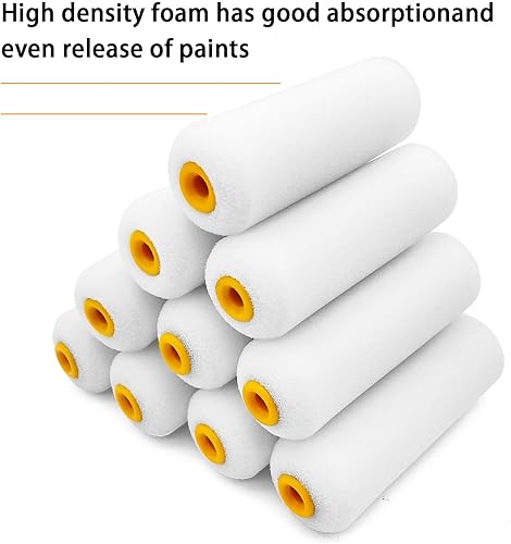 Miniatura 3 de 10 cubiertas de rodillo de pintura, cubiertas de rodillo de espuma de 4 pulgadas, rodillos de pintura de espuma de alta densidad, kit de mini