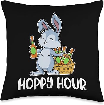Hoppy Hour Easter Throw Pillow