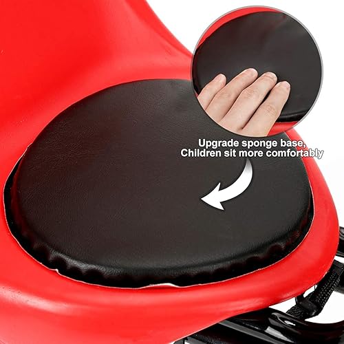 Miniatura 5 de Asiento de bicicleta de bebé, asiento de bicicleta para niños con cinturón de seguridad y pasamanos, compatible con bicicleta de adulto