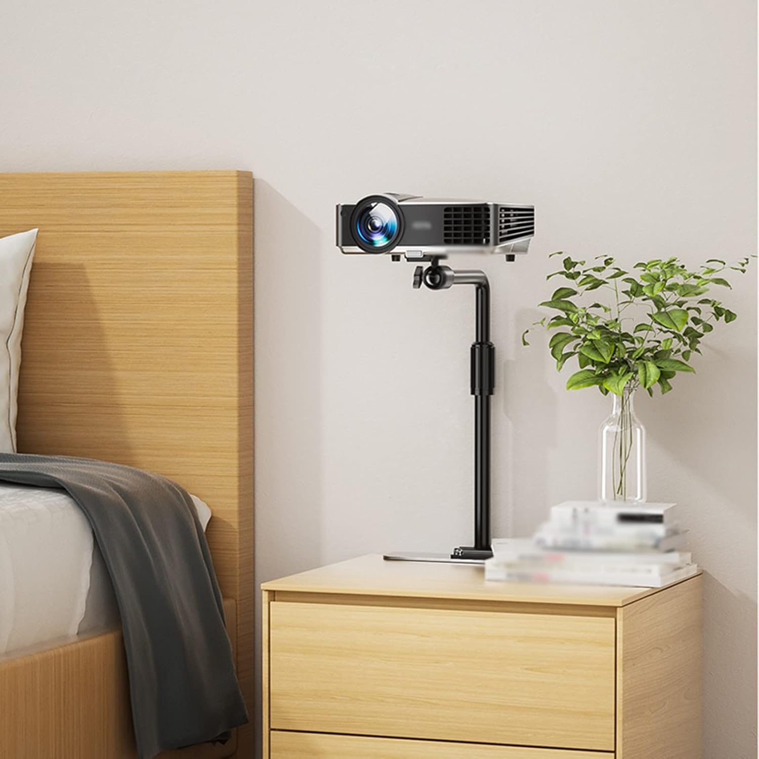 GLigeT Projector Mount Stand Projector Bracket Household Bedside Sofa Hidden Clip Free PTZ Universal Frame Wall Mounted Projector Hole Free Bed Wall Stand Projector Ceiling Mount (Color : A)
