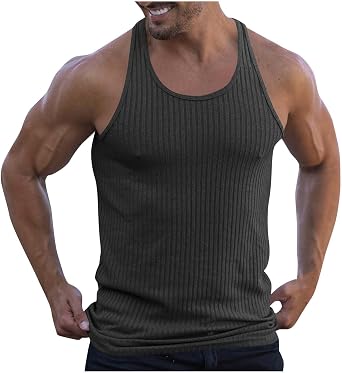 Mens Summer Tank Tops Big and Tall Quick Dry Sleeveless Workout Muscle Shirts Athletic Bodybuilding Gym Tee Shirts