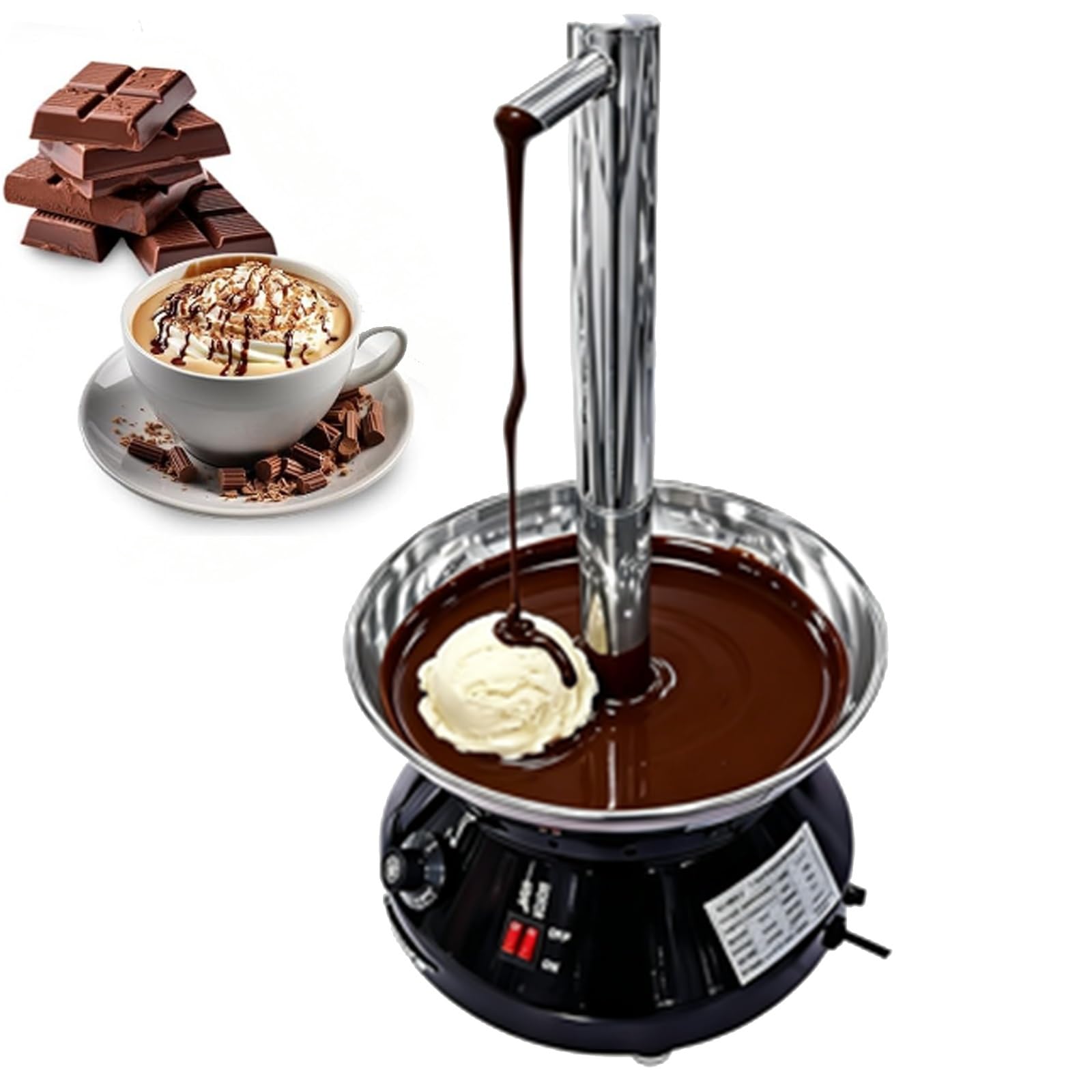 Macchina per fontana di cioccolato, cascata in acciaio inox, per feste, matrimoni, compleanni, alta efficienza e risparmio energetico, facile da usare, ideale per eventi
