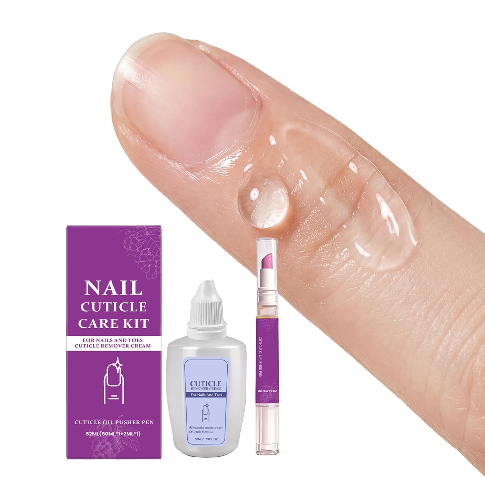 Bolígrafo para el cuidado de uñas, 2 uds., con gel eliminador de cutículas y aceite nutritivo, suave y reparador