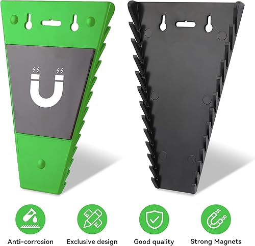 Miniatura 2 de Paquete de 4 bandejas de herramientas magnéticas para llaves, organizador de llaves magnéticas, soporte de llaves de alta calidad SAE (14" - 116") y