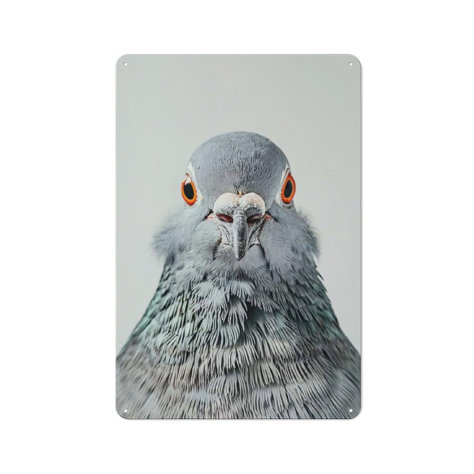 Junmoney Style-5 Metal Wall Sign 30X20cm Featuring Pigeon Face For Pub Or Café, Housewarming Wall Decor For People Furnishing Pub And Café