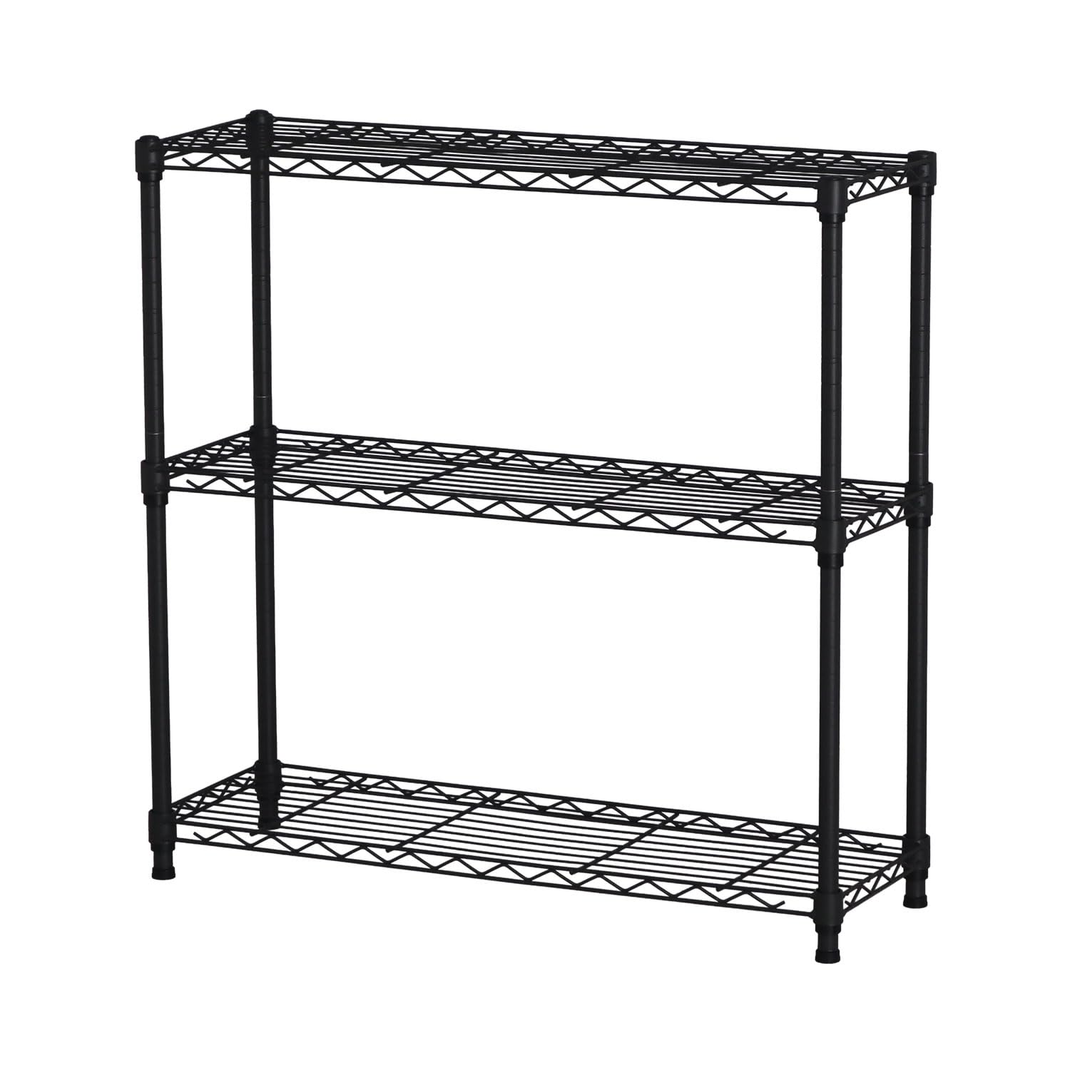 エイアイテック(AITECH) スチールラック メタル シェルフ 大容量 収納棚 スリム 軽量 省スペース 頑丈 おしゃれ かわいい かこいい 高さ調整 キッチン リビング ダイニング ランドリー オフィス 19φスチールラックセット 3段 幅75cm 奥行25cm 高さ74.3cm 支柱径19mm 組立品 ダークグレー AAS-7201 DGY