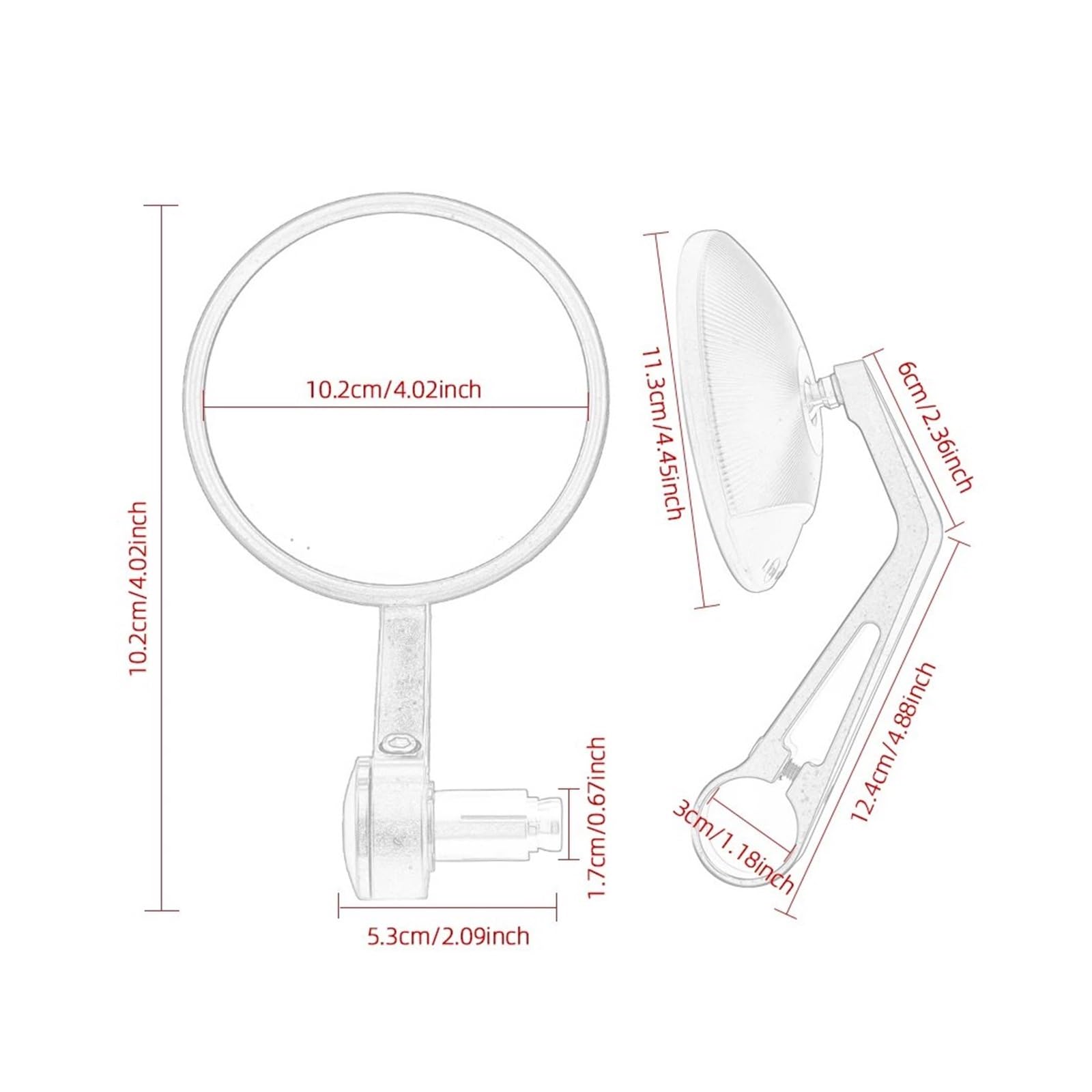 Rückspiegel Spiegel 1 Paar 7/8''22mm Universal Für Rück Bar End Seite Spiegel Lenker Spiegel Alten Schule Motorrad Chrom Konvex Lenkerendenspiegel