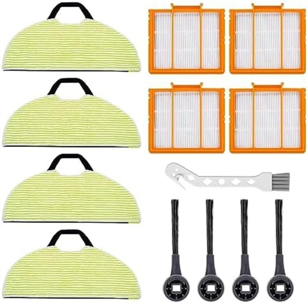 Replacement Parts Accessories for RV2610WA RV2620WA RV2410WD AV2610WA Robot Vacuum Cleaner 4 Side Brush 4 Filter 4 Rag 4 Side Brush Accessories Set