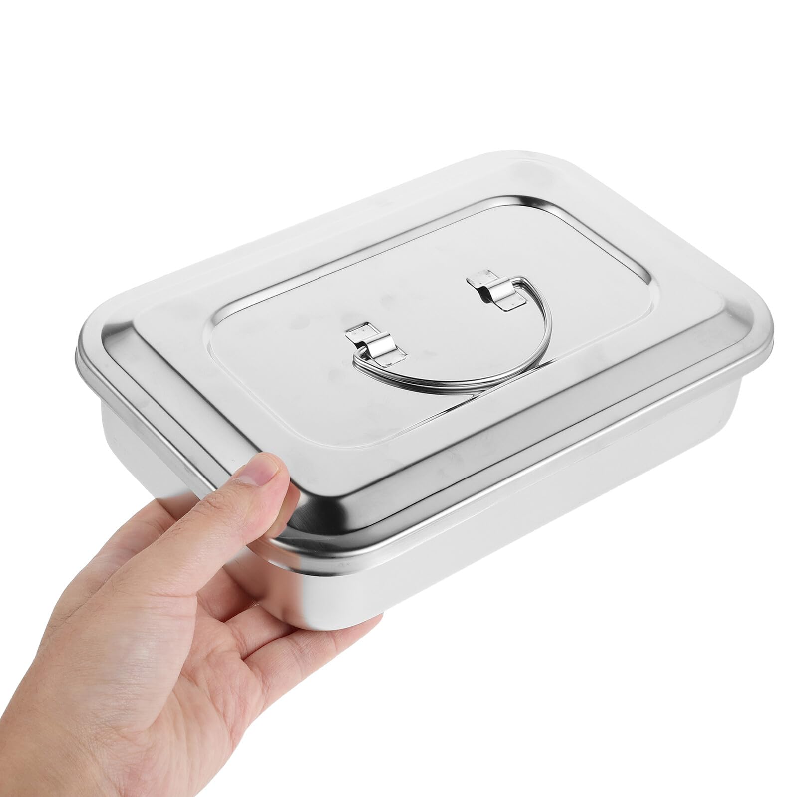Tragbare Sterilisationsbox aus Edelstahl 2 Stück mit Deckel Rechteckige Medizinische Instrumentenschale Autoklavierbar für Klinik und Labor Rostfrei 24x16cm 30x20cm