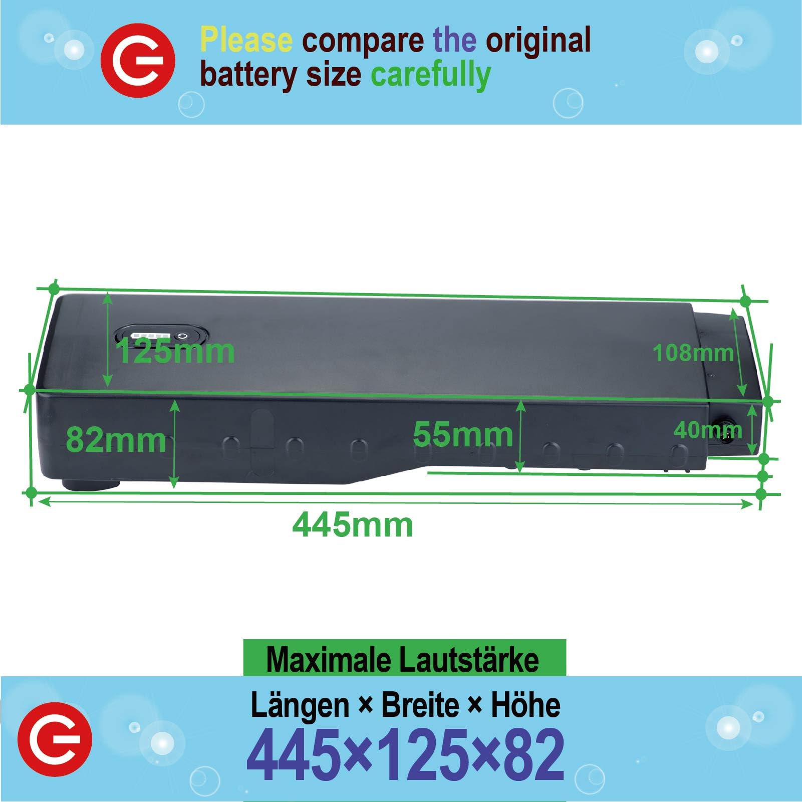 Batteria Ebike 36 V 17 Ah agli ioni di litio di ricambio per Yamaha Haibike, per Winora, per Batavus ecc.