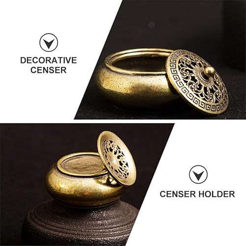 Miniatura 7 de TOYANDONA Soporte para cono de incienso, quemadores de incienso antiguos, mini quemador de incienso, bobina de cono, soporte de incienso para