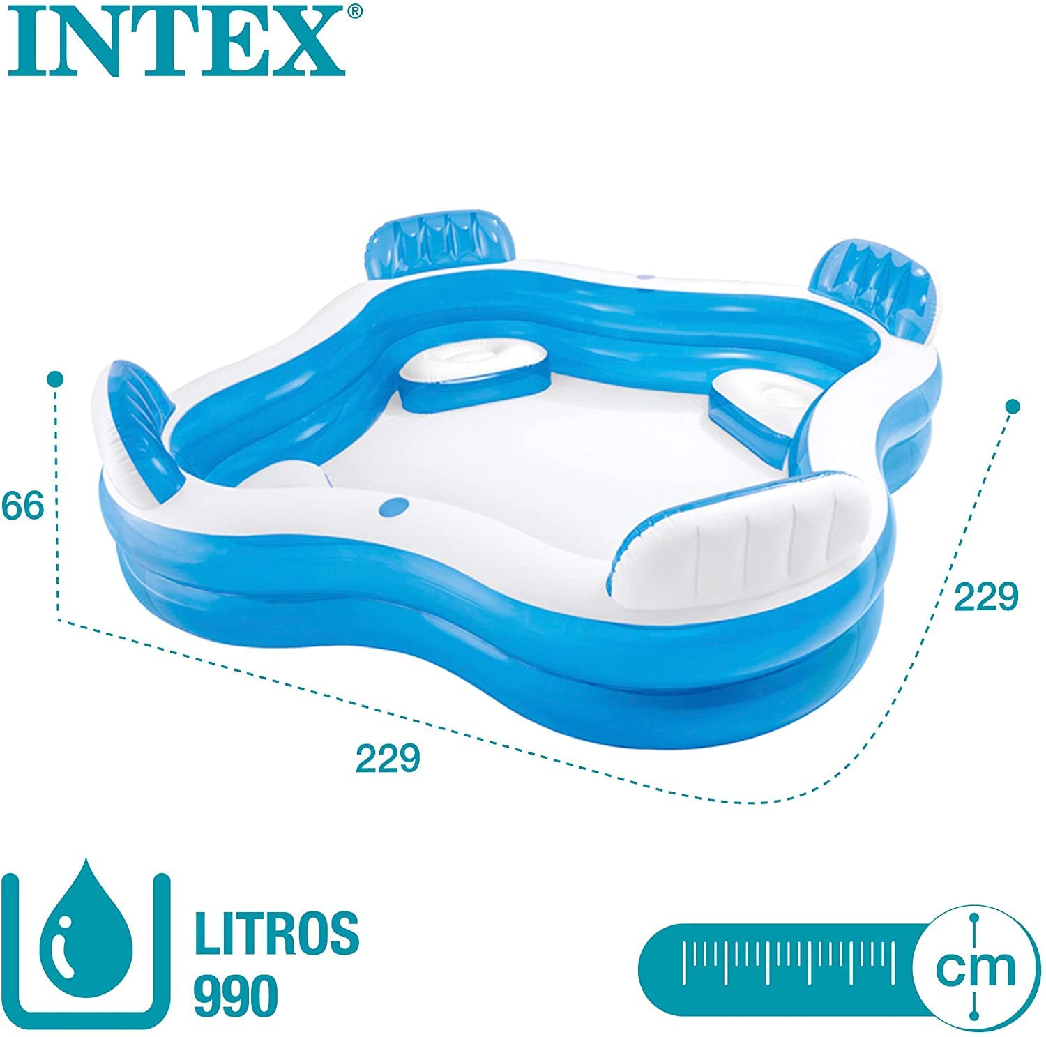 Piscina gonfiabile family 229x229x66 cm Intex 56475 *01558