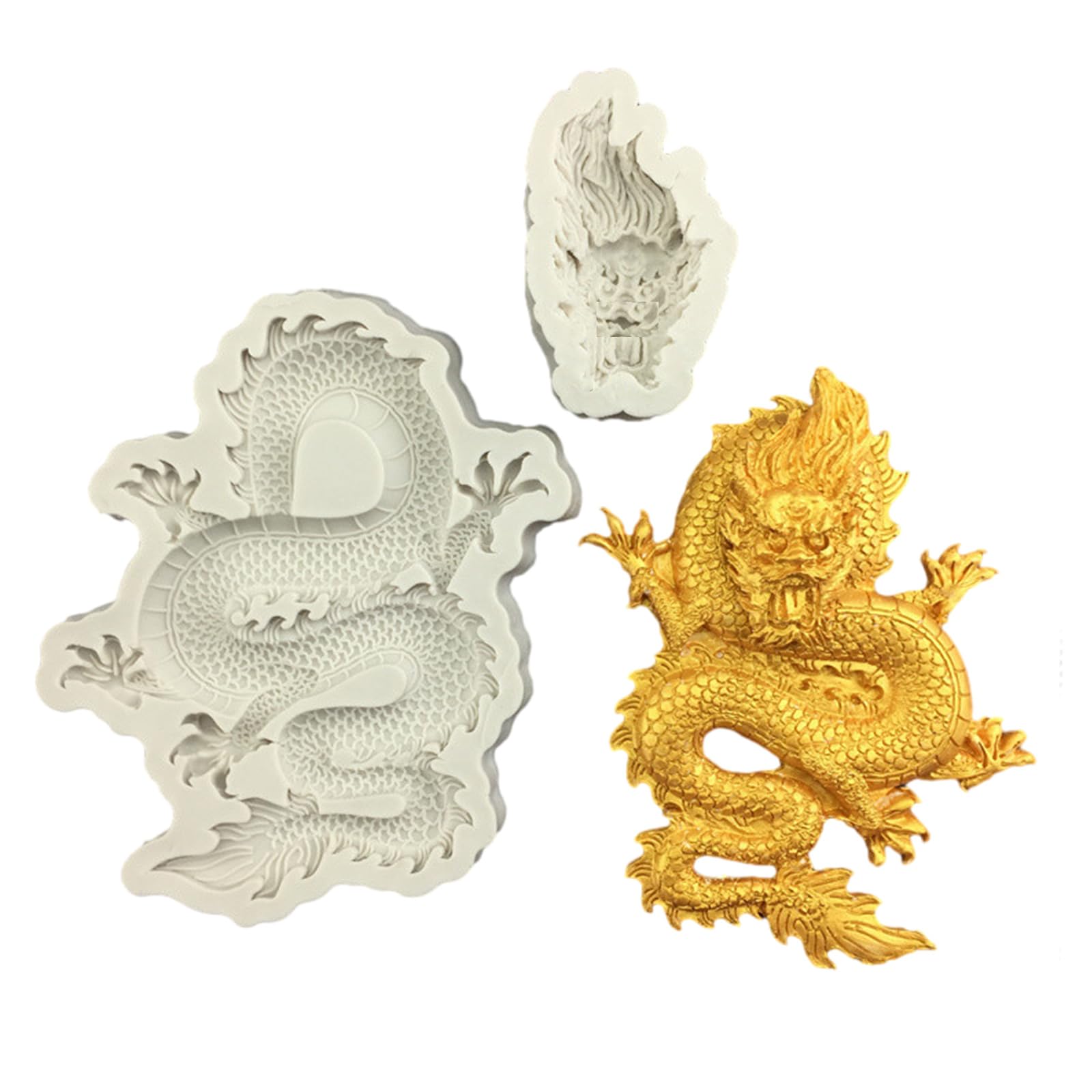 Tsophreniq Dragon Shape Molds Chocolate Fondant Dessert Silicone Bakings Supplies for Bakings Cake for Cake Enthusiasts