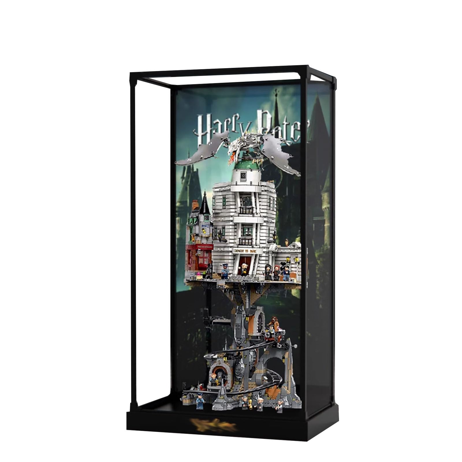 Acrylic Display Case for Lego 76417 Gringotts Harry Potter Wizarding Bank?Dustproof Box, Storage Box, Transparent Box, Display Box Compatible with Lego 76417?Only Case, No Model (Option 2 Painted)