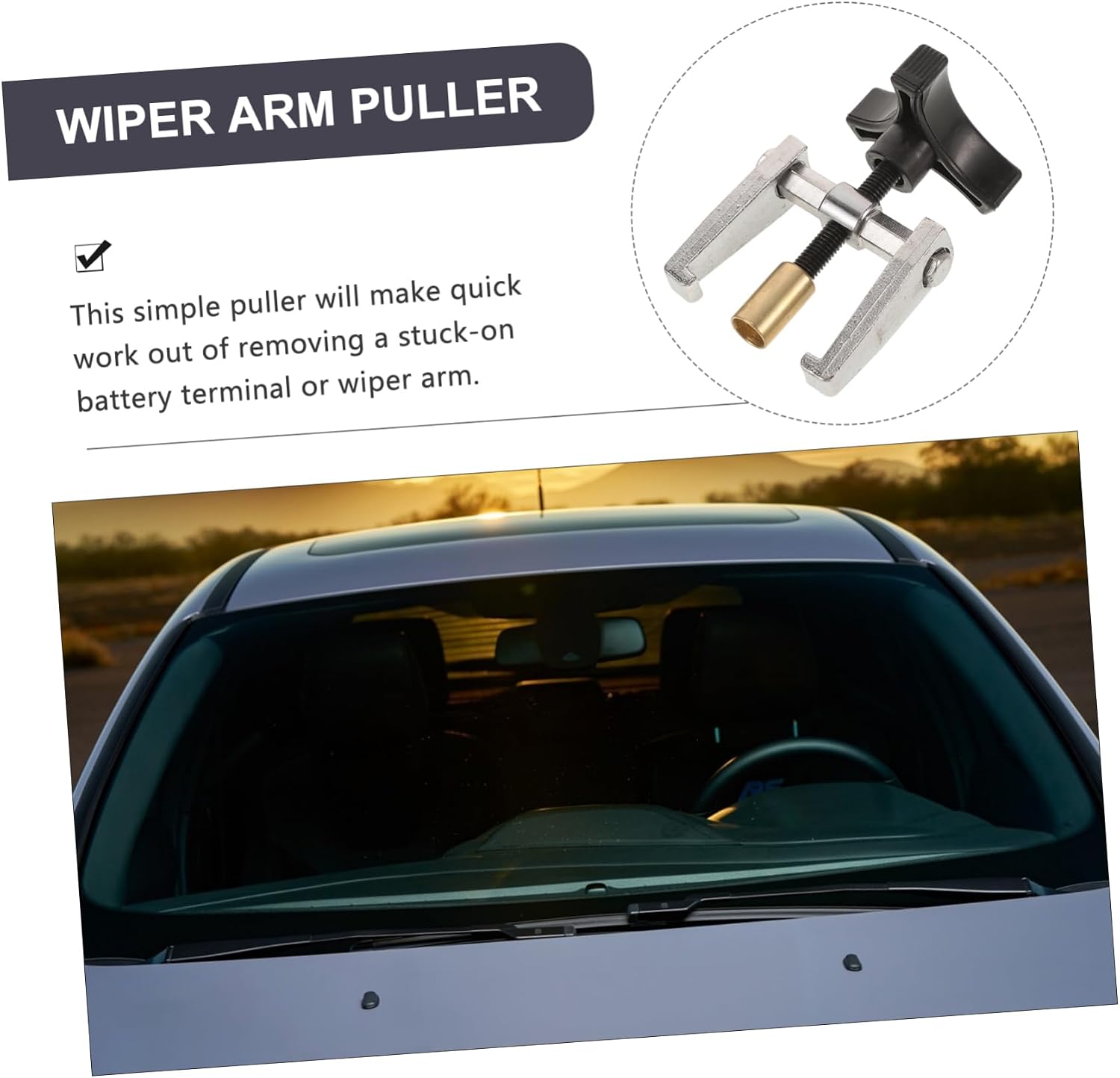 Wiper Arm Puller Tool for Easy Removal of Vehicle Windshield Wipers Durable Automotive Repair Accessory