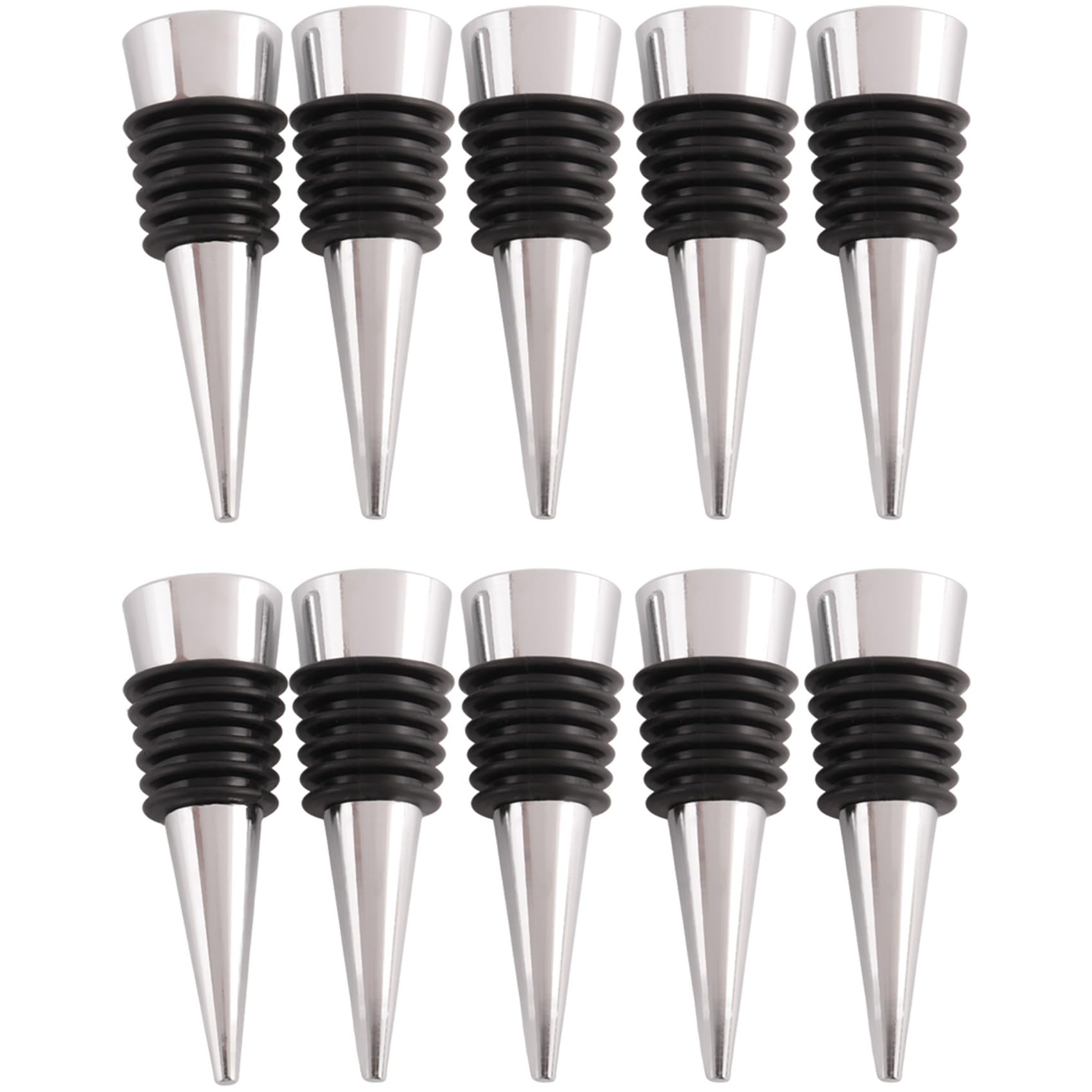 CTRLZS Wine Stopper,10Pcs Reusable Bottle Stoppers with Leak Proof Airtight,DIY Wine Cork for Bar,Holiday Party,Keep Wine
