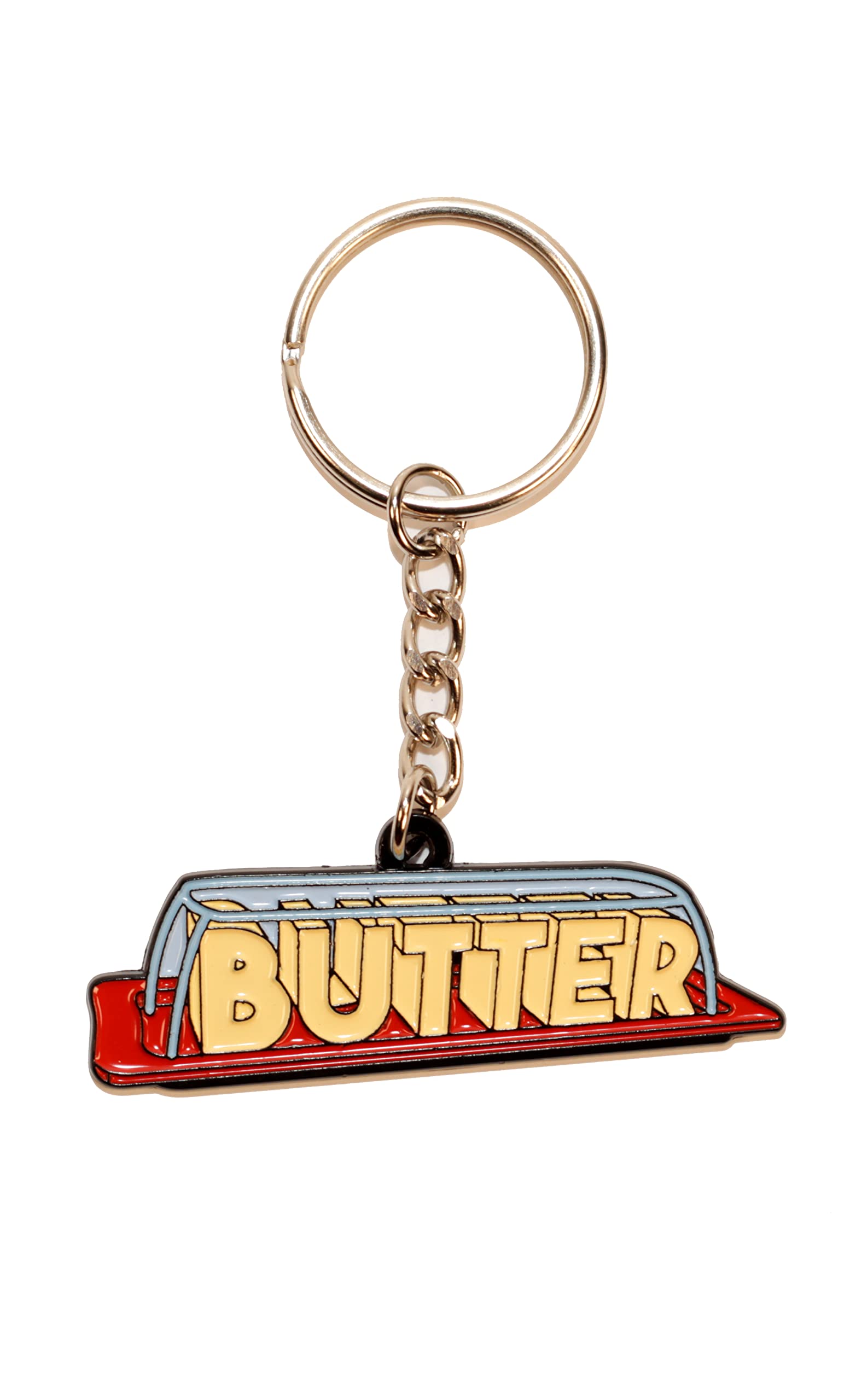 Hat Shark Butter Shaped Butter in a Dish - Metal Enamel Keychain