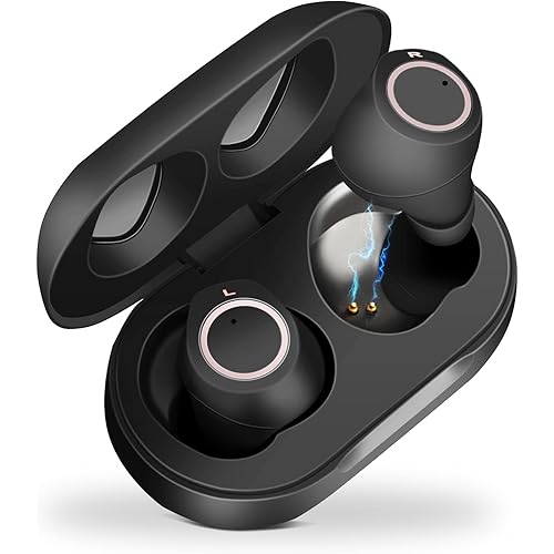 Rechargeable Hearing Amplifiers Aids for Seniors with Noise Cancelling, Mini Invisible Personal Sound Amplifier Magnetic Contact Portable Charging Box, 1 Pair（Black）