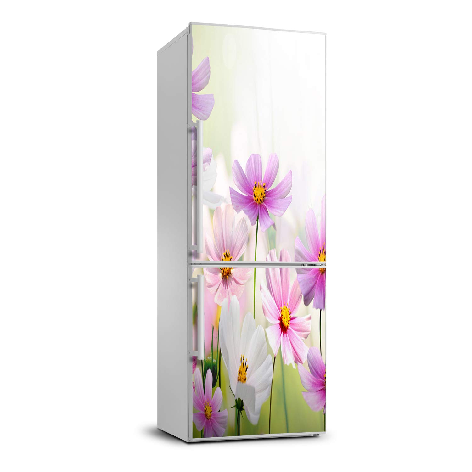 Vinilo para refrigerador de 60x180 cm con diseño de flores para cocina
