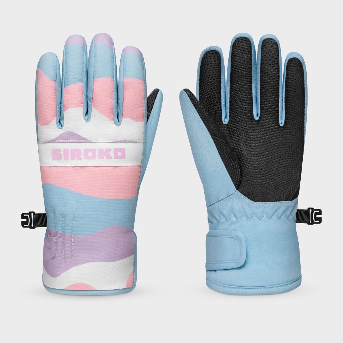 SIROKO Guantes térmicos esquí niños esquí y Nieve Bubbles Multicolor