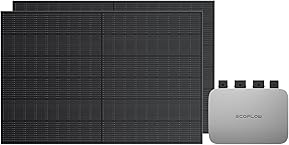 EcoFlow PowerStream Balkonkraftwerk 0% VAT, Mikrowechselrichter 600W und 400W starre Monokristalline Solarpanele × 2, Kostenloses Upgrade auf 800W, kompatibel mit Allen tragbaren EcoElow Powerstation