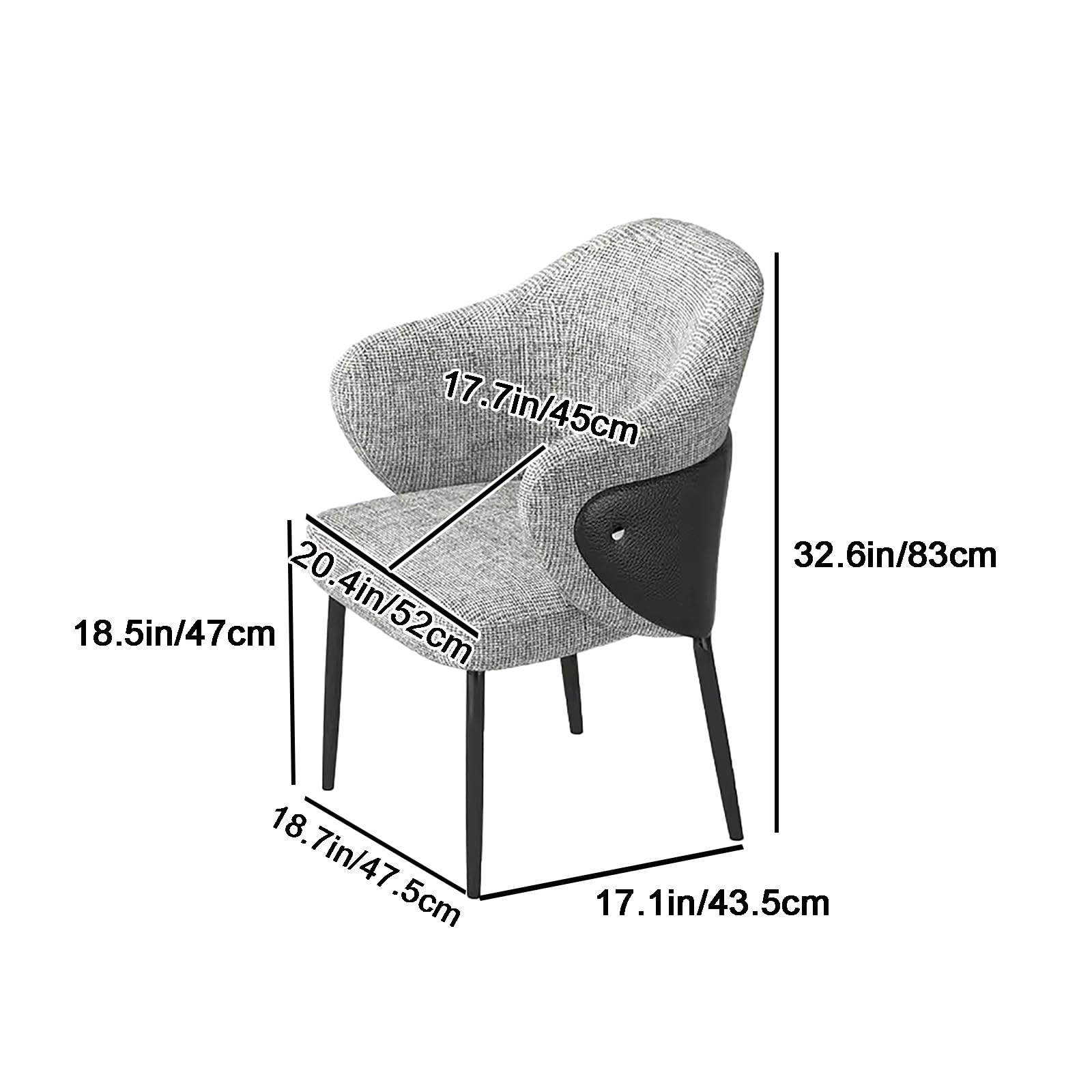 Amazon｜ダイニングチェア、モダンな金属製屋内椅子 ダイニング、布