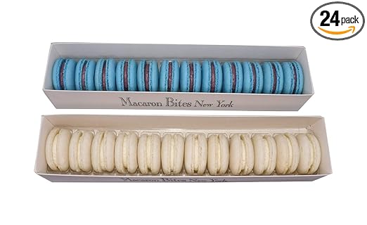 Macaron - Blue and White French Macarons, Gourmet Cookie Gift Box, Macaroon