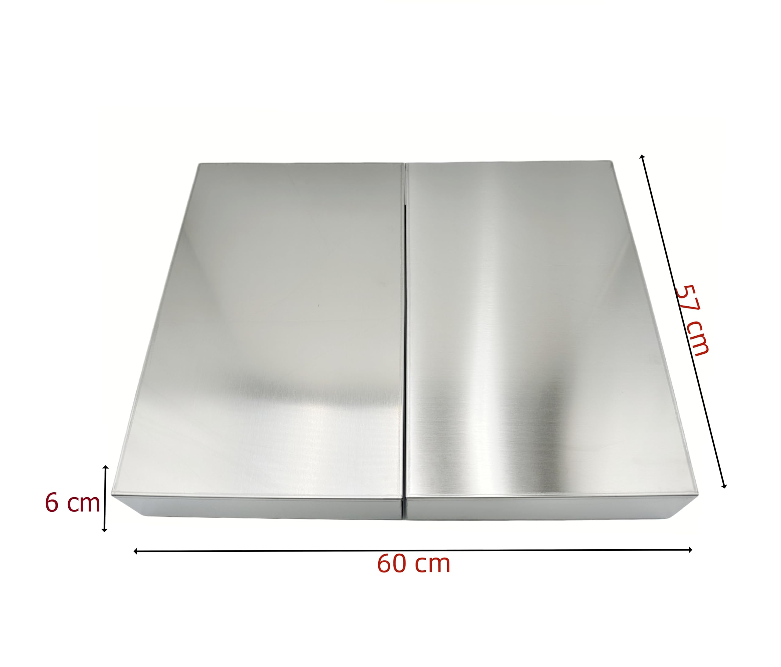 Cubre Vitroceramica Universal en Acero Inoxidable para Gas, Vitrocerámica, Induccion- Juego de 2 piezas Cubre Encimera gas, Protector de Encimera, 57x60x6 cm