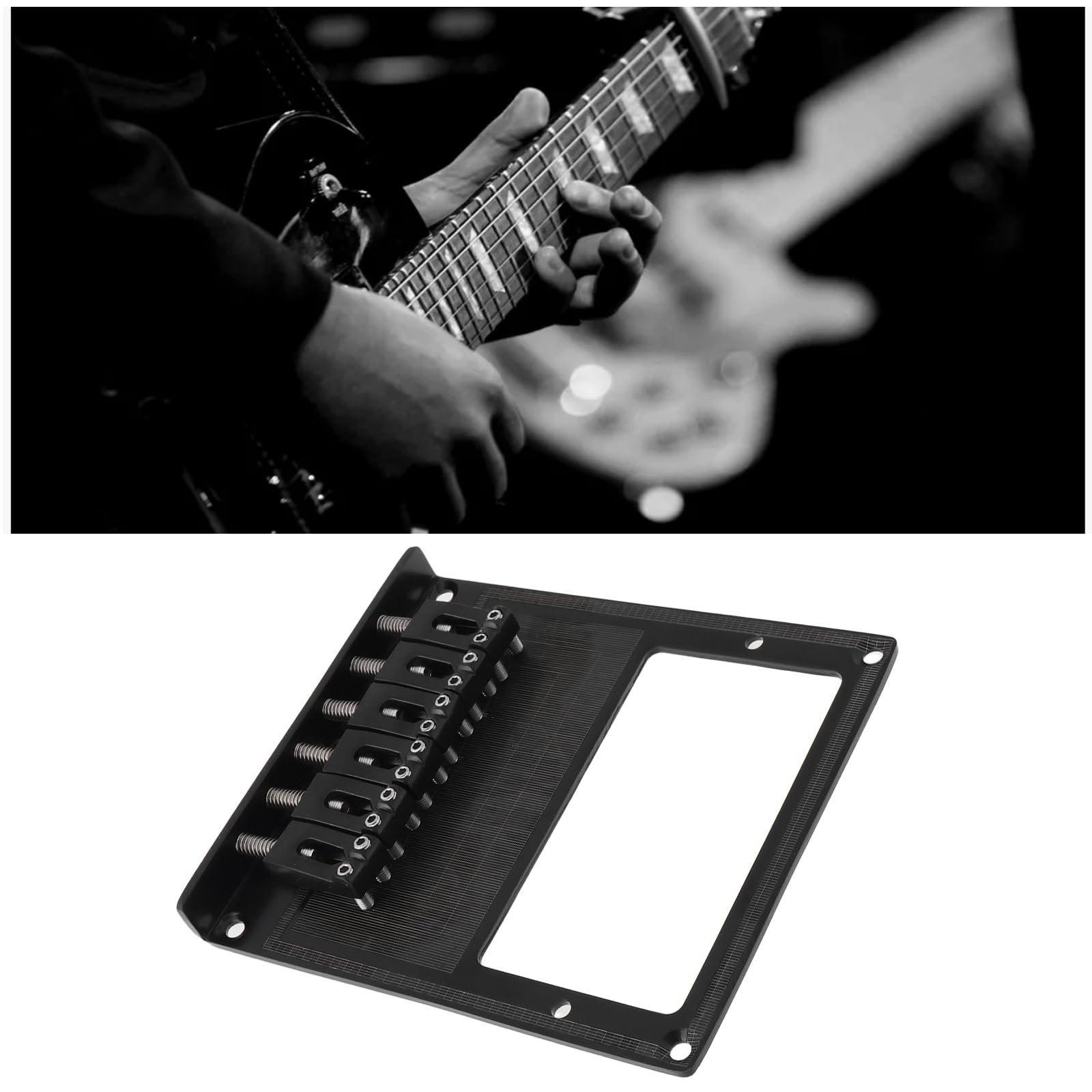 Briny River Guitar Bridge 101 * 89mm Compatible with Telecaster Guitar Black Chrome - Image 3