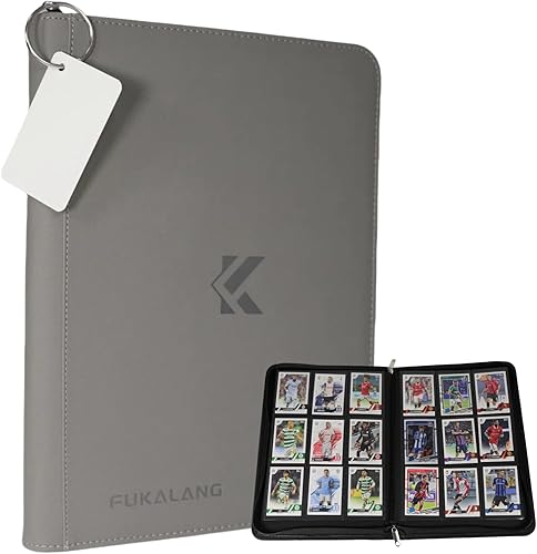 Carpeta de tarjetas coleccionables con 9 bolsillos con cremalleras de metal de primera calidad y 540 bolsillos laterales de carga, álbum con cierre