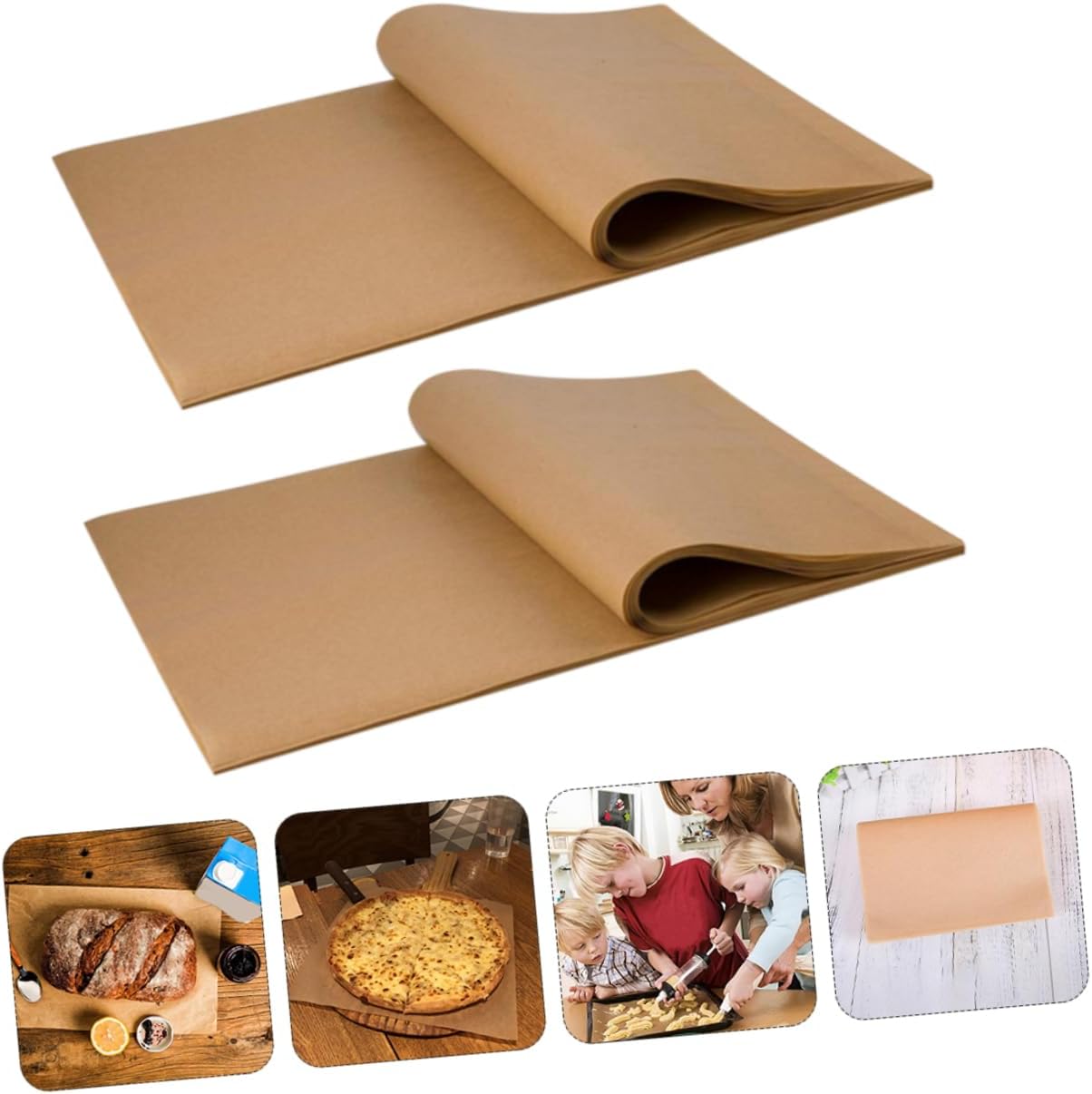 100pcs Baking Paper Unbleached Parchment Paper for Oven Non-stick Liners Steamers