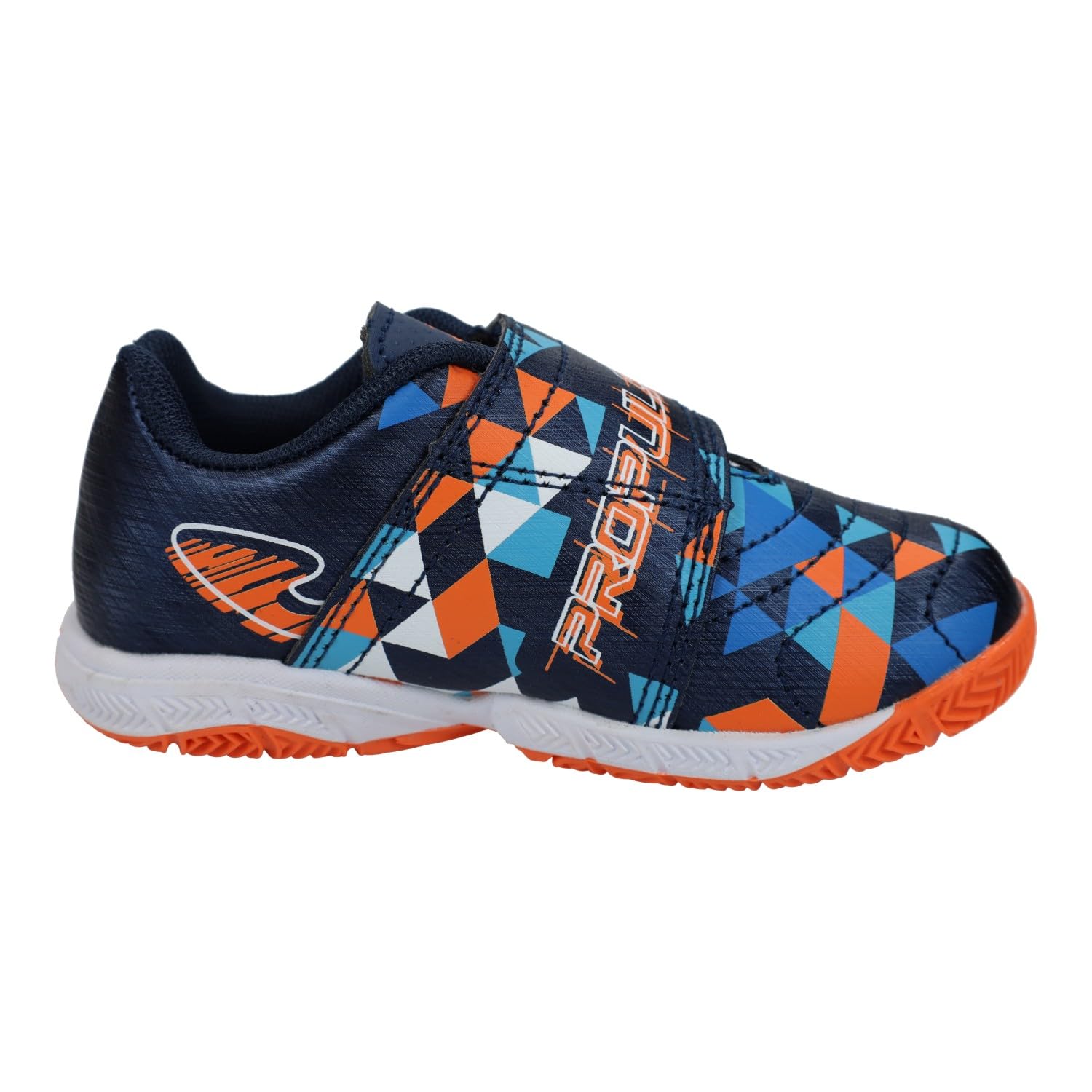 Joma PRJW2303INV Zapatillas de fútbol Sala para niños, Color Marino con Naranja y Azul Claro, diseño anatómico con Velcro NIÑO Deportivos Marino 37