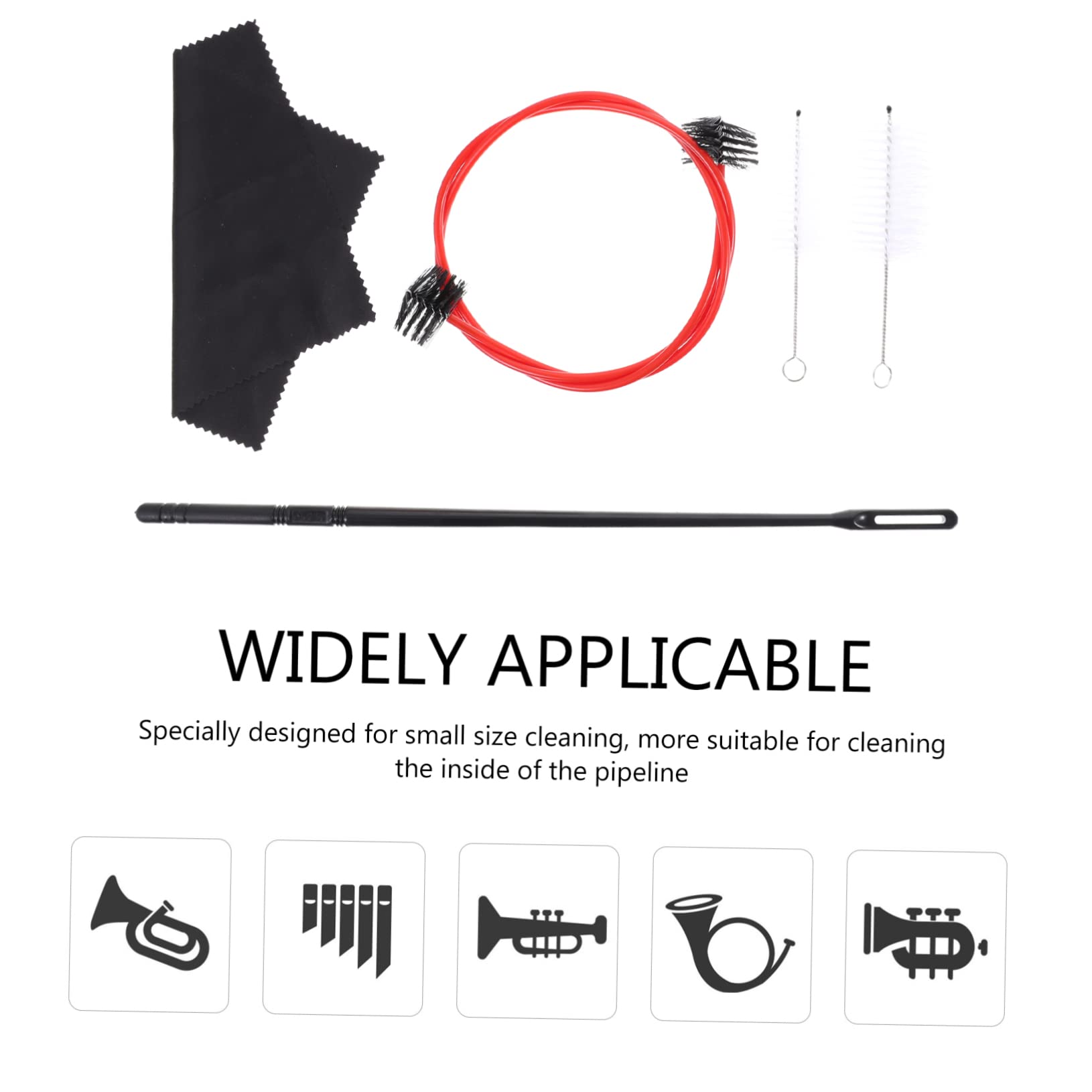 Totority 2 Sets Tuba Cleaning Kit Trumpet Cleaning Brush Set Musical Instrument Maintenance Accessories