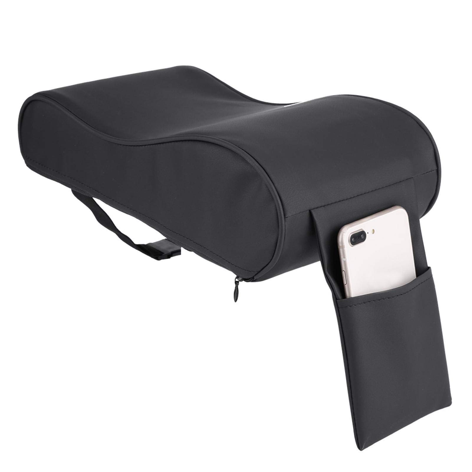 Cuscino per braccioli per auto, cuscino per bracciolo in pelle per auto Cuscino per console centrale Cuscino per bracciolo per auto in pelle universale Memory Foam Auto Cuscino per tappetino con tasca