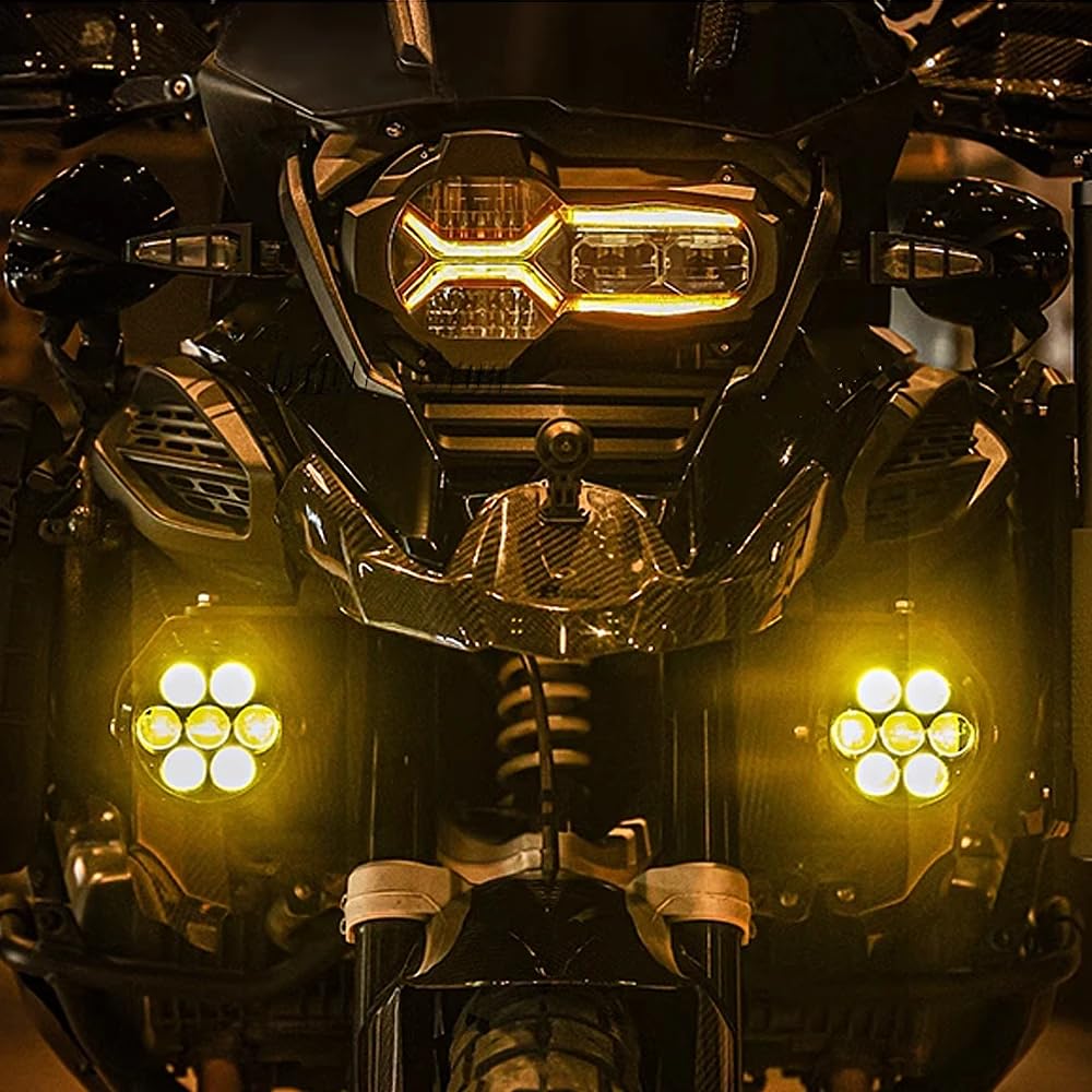 Compatible con BMW R1250GS Adventure/ R1250GS (2018-2024). Protector de faro delantero. Cubierta protectora para faro delantero de R1200GS LC Adventure. (Recubrimiento reflectante)