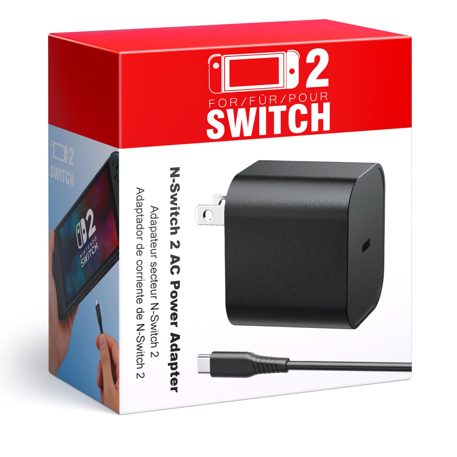 Amazon.com: Switch 2 Charger 60W PD 3.0 Fast Charging for Nintendo