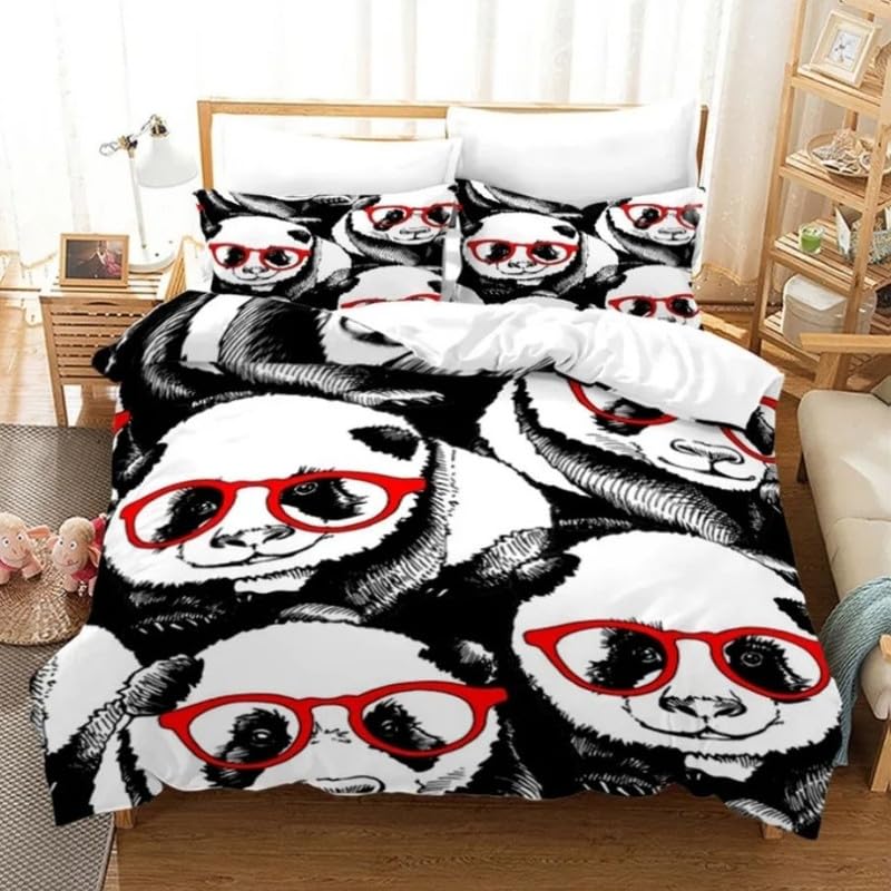 Funda nórdica infantil de panda negro para camas de 90