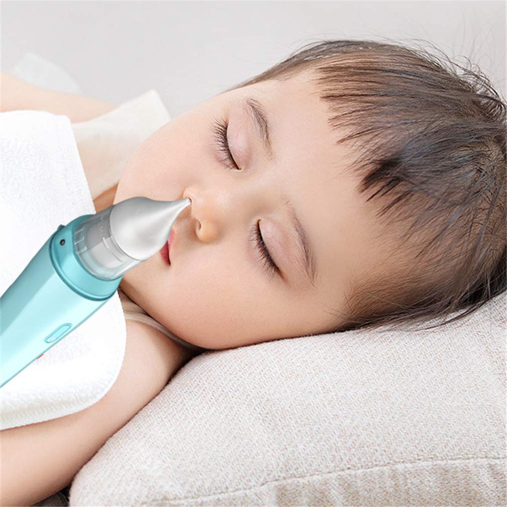 Electric Baby Nasale Aspiratore, Cleaner Naso Ricaricabile USB con 2 Punte in Silicone Trasparente Stuffy Noses Velocemente E Delicatamente Sicurezza Igienica, per Neonati E Bambini Piccoli