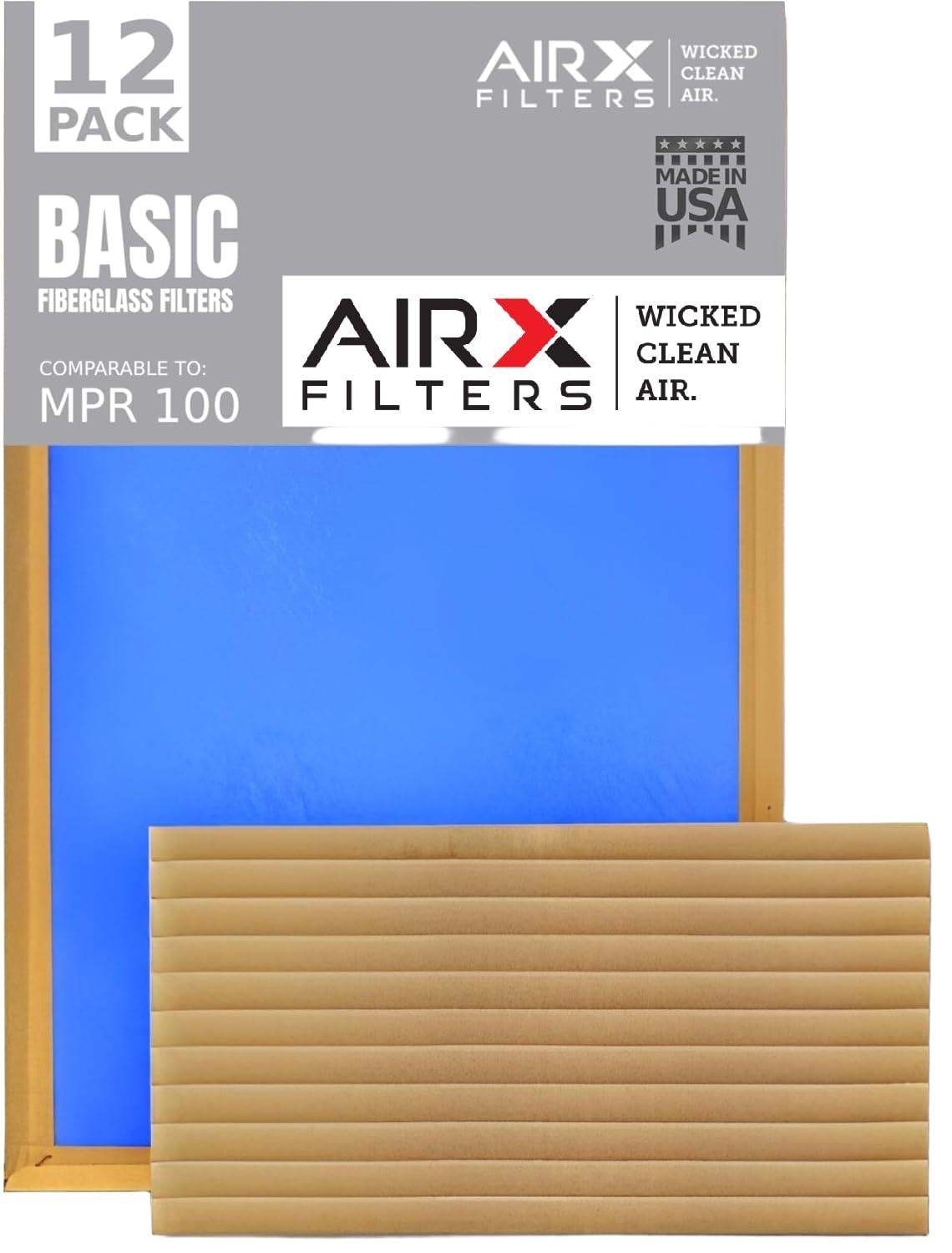 🌬️ 12x24x1 Fiberglass Air Filters - FPR 1 MERV 2 - 12 Pack - Economy HVAC Filters