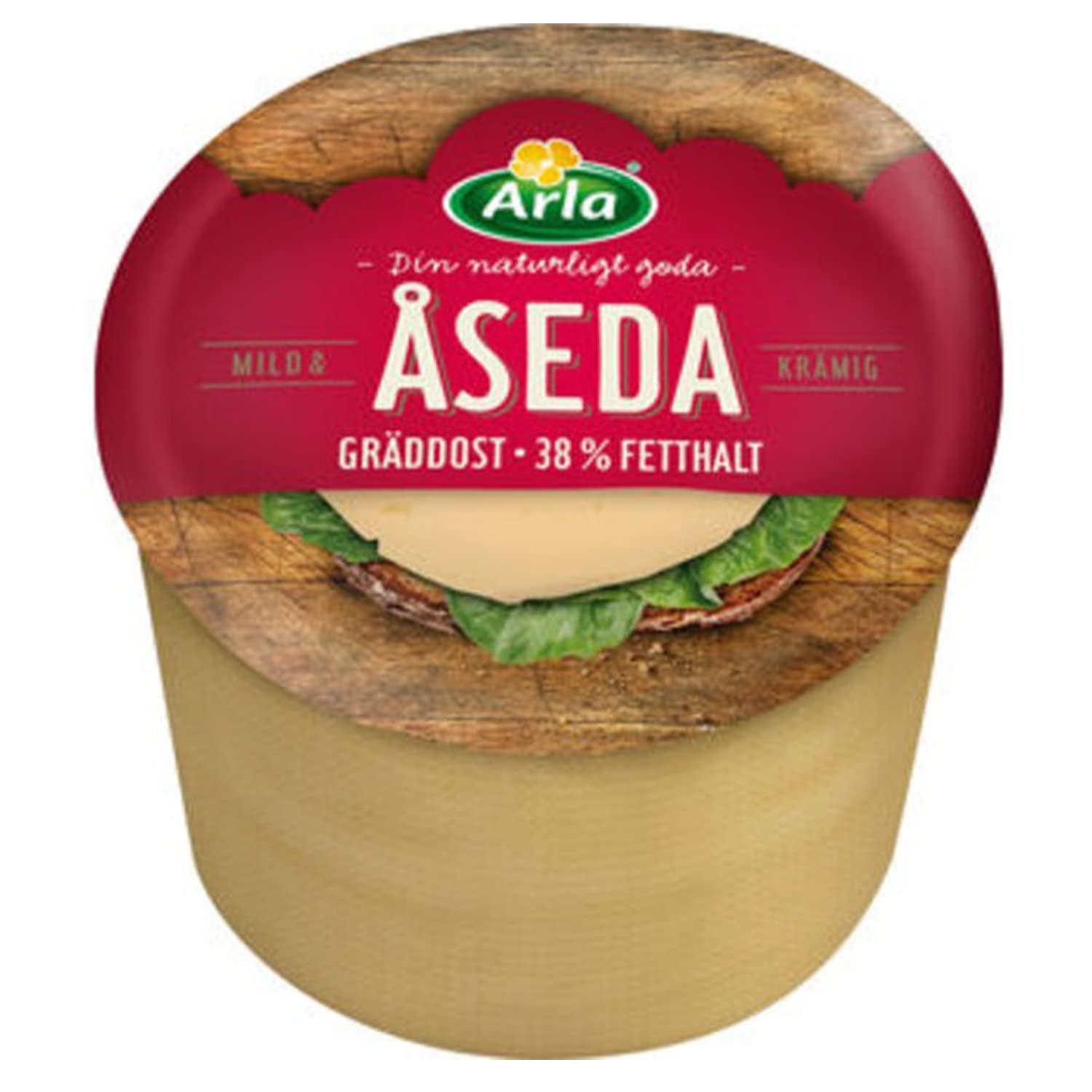 Arla | Aseda Graddost Creamy Mild Swedish Cheese| Ideal For Breakfast or In Scandinavian Open Sandwiches |1 x 500g