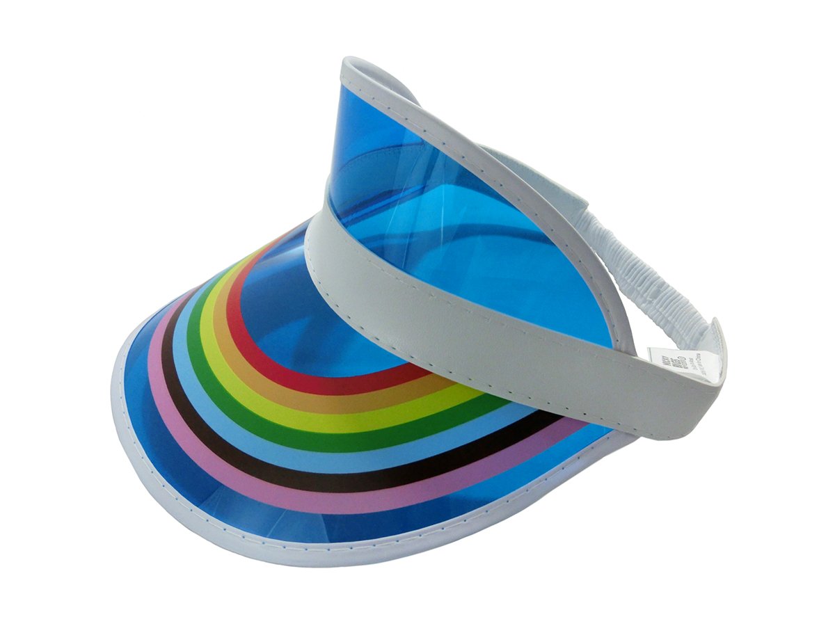Clear Colored Plastic Sun Visor Rainbow 