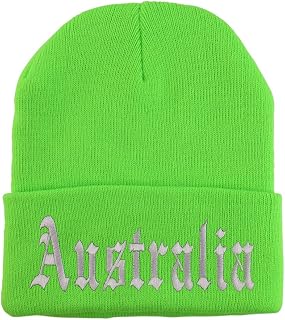 Australia Old English Embroidered Long Cuff Beanie