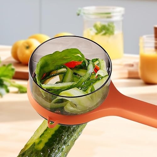 Miniatura 9 de Cuchillo pelador con caja de almacenamiento, pelador 2024 con cubo de almacenamiento, pelador multifuncional de doble cara de acero inoxidable y