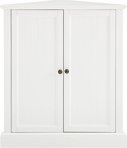 Miniatura 4 de Crosley Furniture Shoreline - Armario de almacenamiento apilable de esquina con estantes, cocina, comedor, lavandería, color blanco