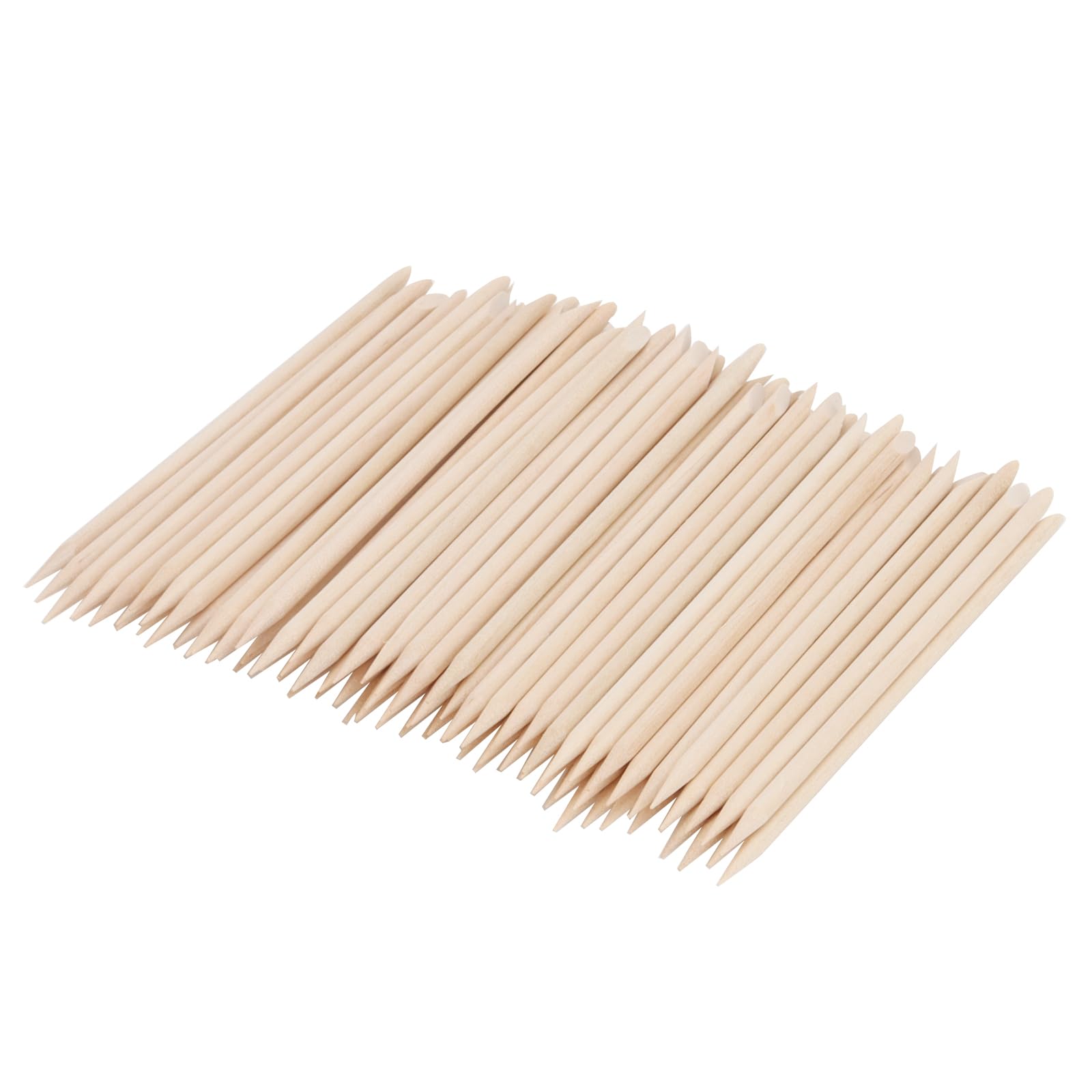 SOUJAP 2000 palillos de uñas de madera naranja de 4.5 pulgadas, empujador de cutículas de madera de doble cabeza para limpieza de uñas, manicura y pedicura