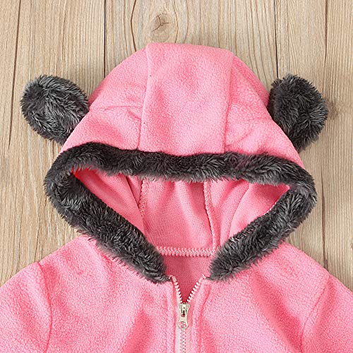 Forestime Kids Hooded Coat Infant Baby Girls Boys Solid Cartoon Ears Hoodie Romper Clothes Fleece Jumpsuit Active Jacketfb9(Pink,3-6 Months) #TOP7