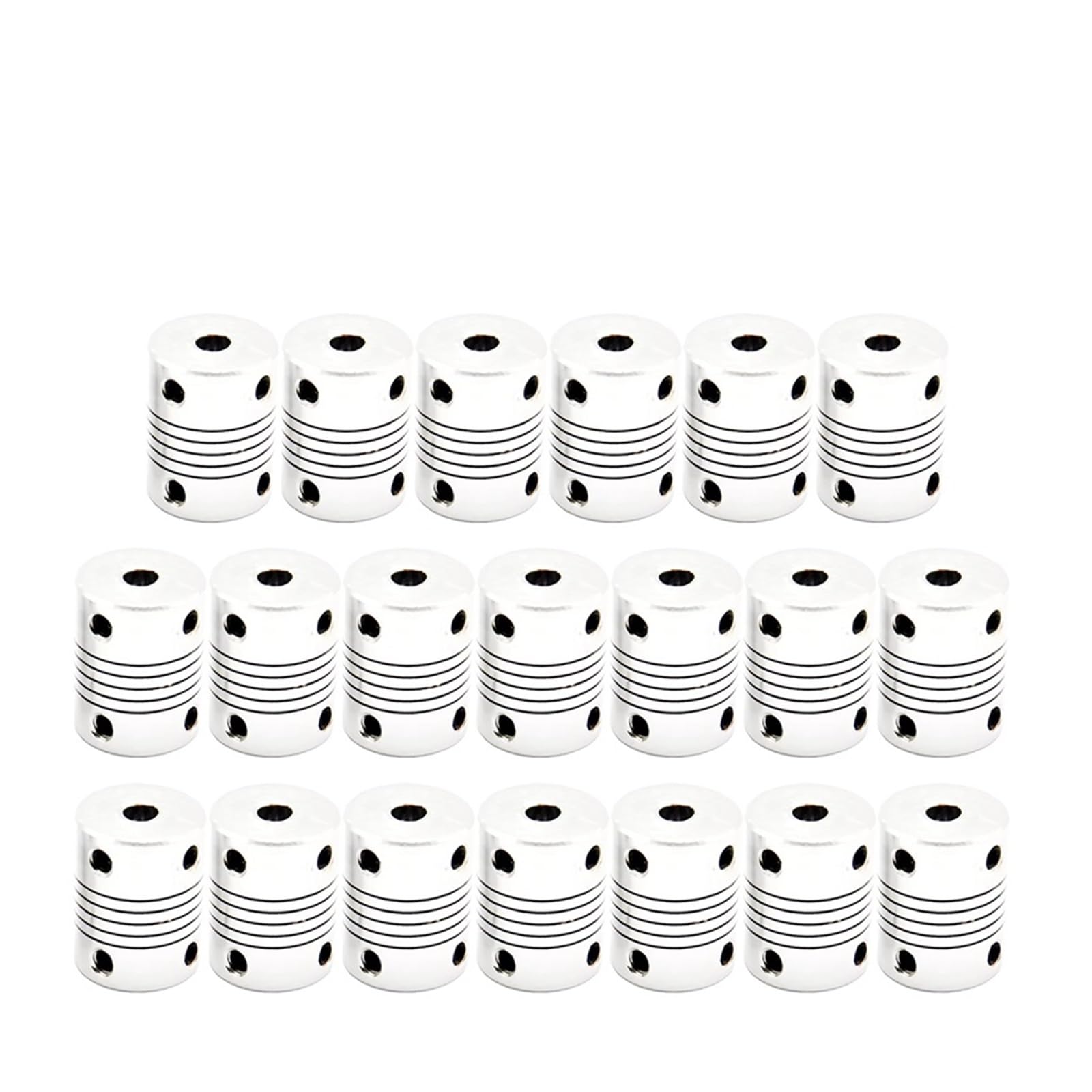 Acoplamientos de eje de acoplador flexible for motor paso a paso de impresora 3D de 5 x 5 x 25 mm y 5 x 8 x 25 mm(White 20pcs,5X5)